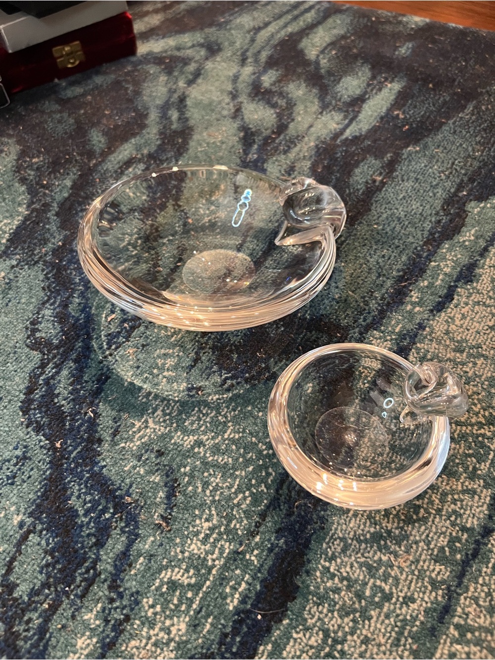 Steuben Pair of Dishes/Ashtrays/Bowls
